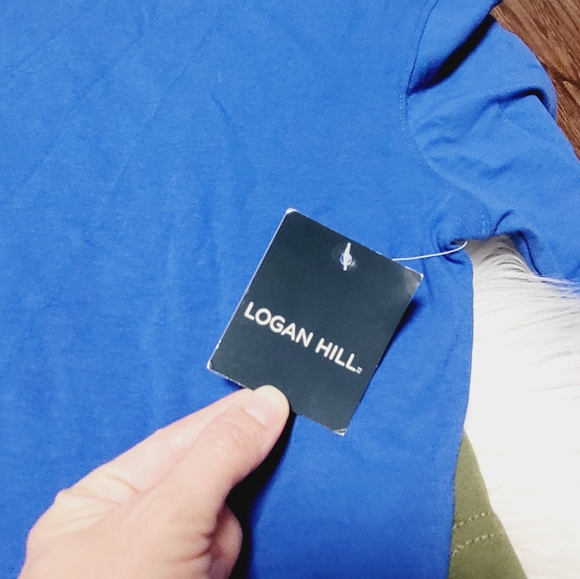 Logan Hill Bundle Men's Cotton Blend Blue & Green VNeck Short Sleeve NWT/NWOT S - Picture 2 of 7